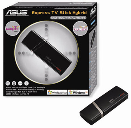 ASUS Express USB 2.0 Hybrid TV con 4GB de almacenamiento