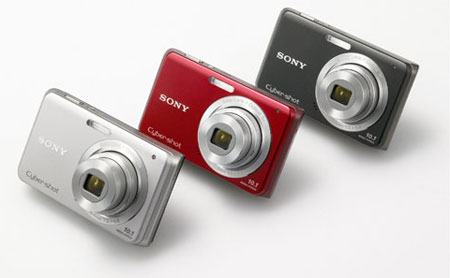 Sony Cyber-shot W180 de colores gris, rojo y negro