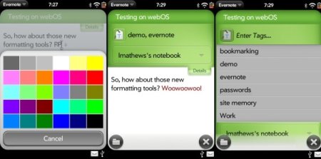 Evernote webOS