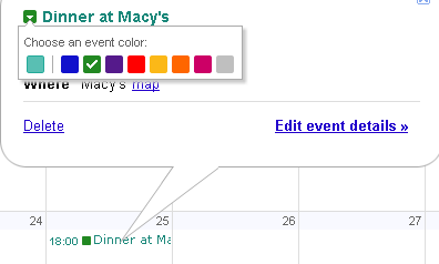 Google Calendar colores eventos