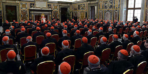 Reunión de obispos en el Vaticano.