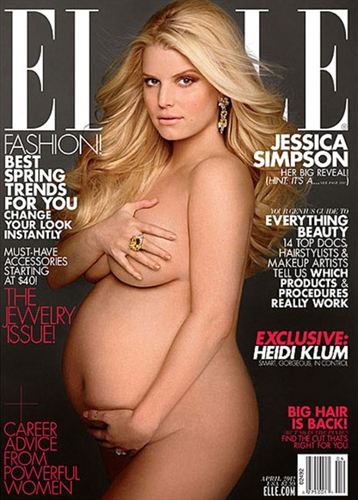 Jessica Simpson, desnuda y embarazada en la portada de ‘ELLE’
