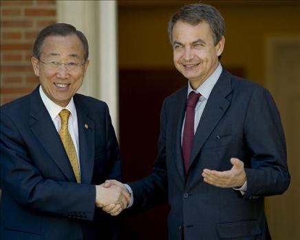 Zapatero se reúne con Ban Ki-moon tras anular la cita con el ruandés Kagame