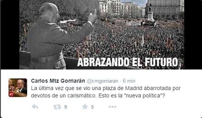El número dos de UPyD compara la marcha de Podemos con las manifestaciones de Franco en la plaza de Oriente