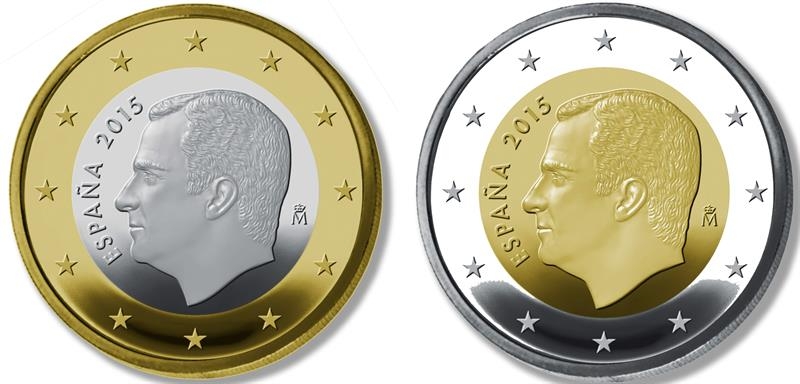 Comienzan a circular las primeras monedas de 1 y 2 euros con la imagen de Felipe VI