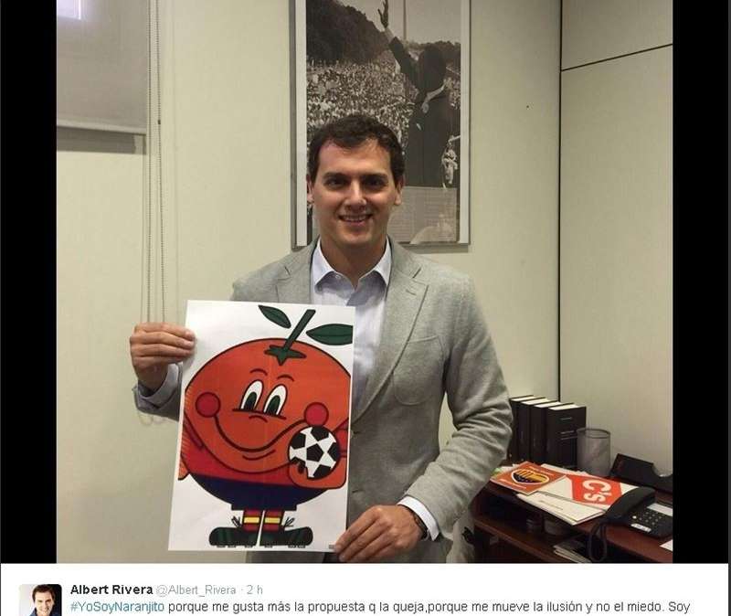 Twitter se llena de "naranjitos" como muestra de apoyo a Albert Rivera