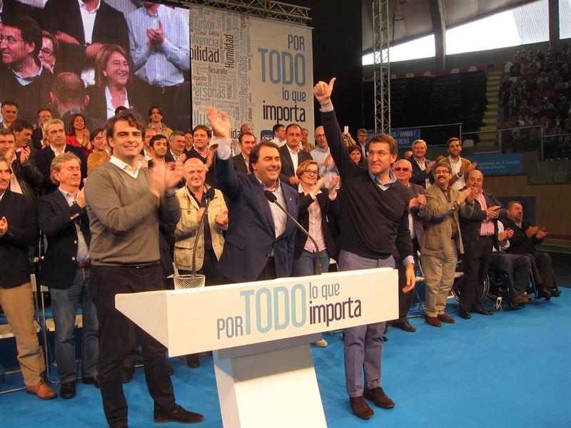 Feijóo pide unidad y "mayorías amplias" frente a PSOE, BNG y Podemos "o como coño se llame en cada sitio"