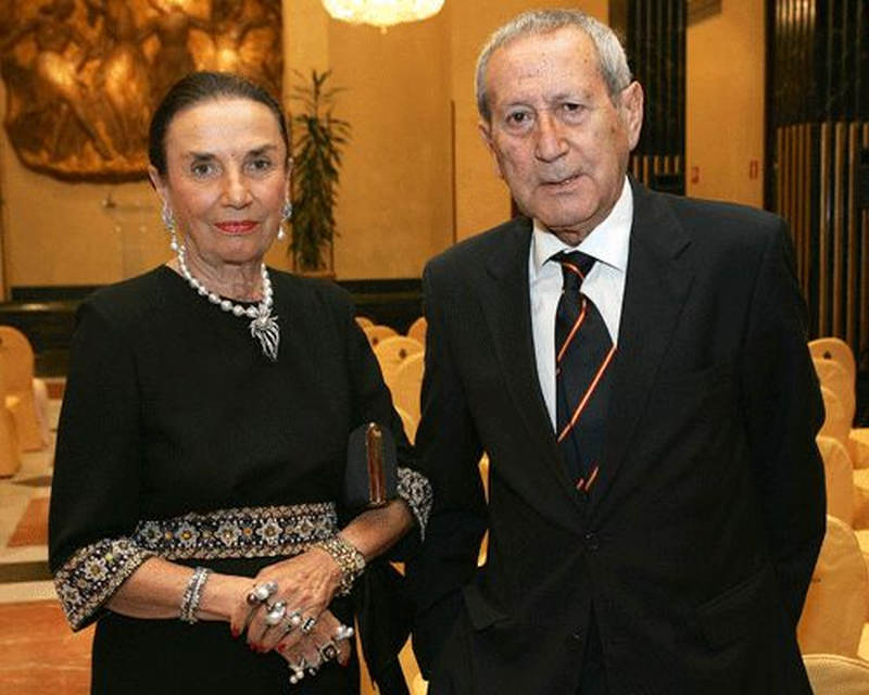 Charo Palacios, condesa de Montarco, con el diseñador Elio Berhanyer, de quien fue su 'musa'.