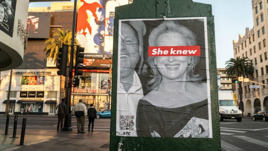 Los Ángeles se llena de carteles que acusan a Meryl Streep de conocer los abusos de Weinstein