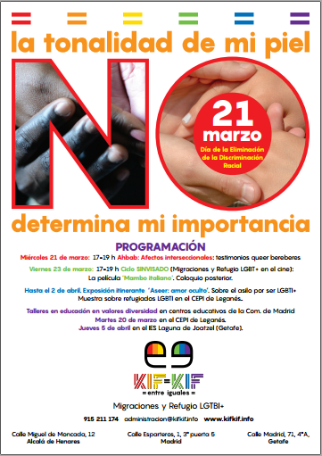 Kifkif insta a erradicar el racismo en España bajo el lema ‘La tonalidad de mi piel no determina mi importancia’