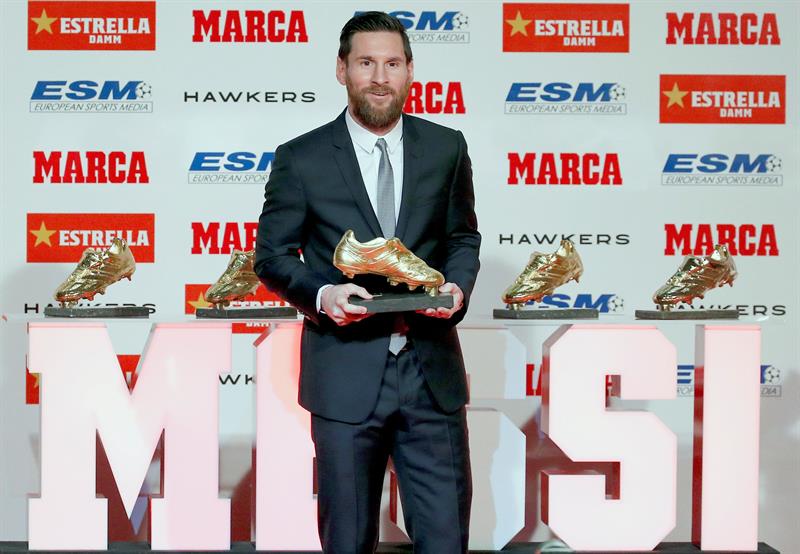 Messi recibe quinta Bota de Oro: tanto”