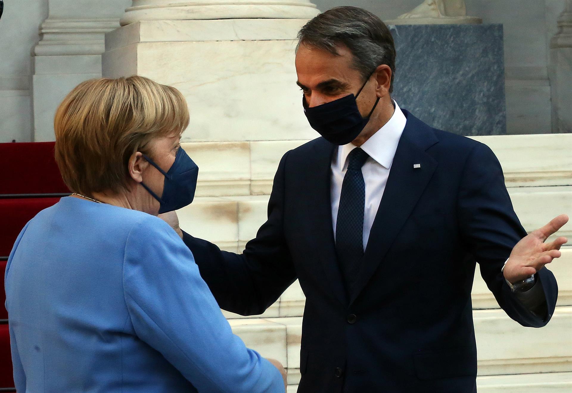 Angela Merkel en su última visita como canciller a Grecia
