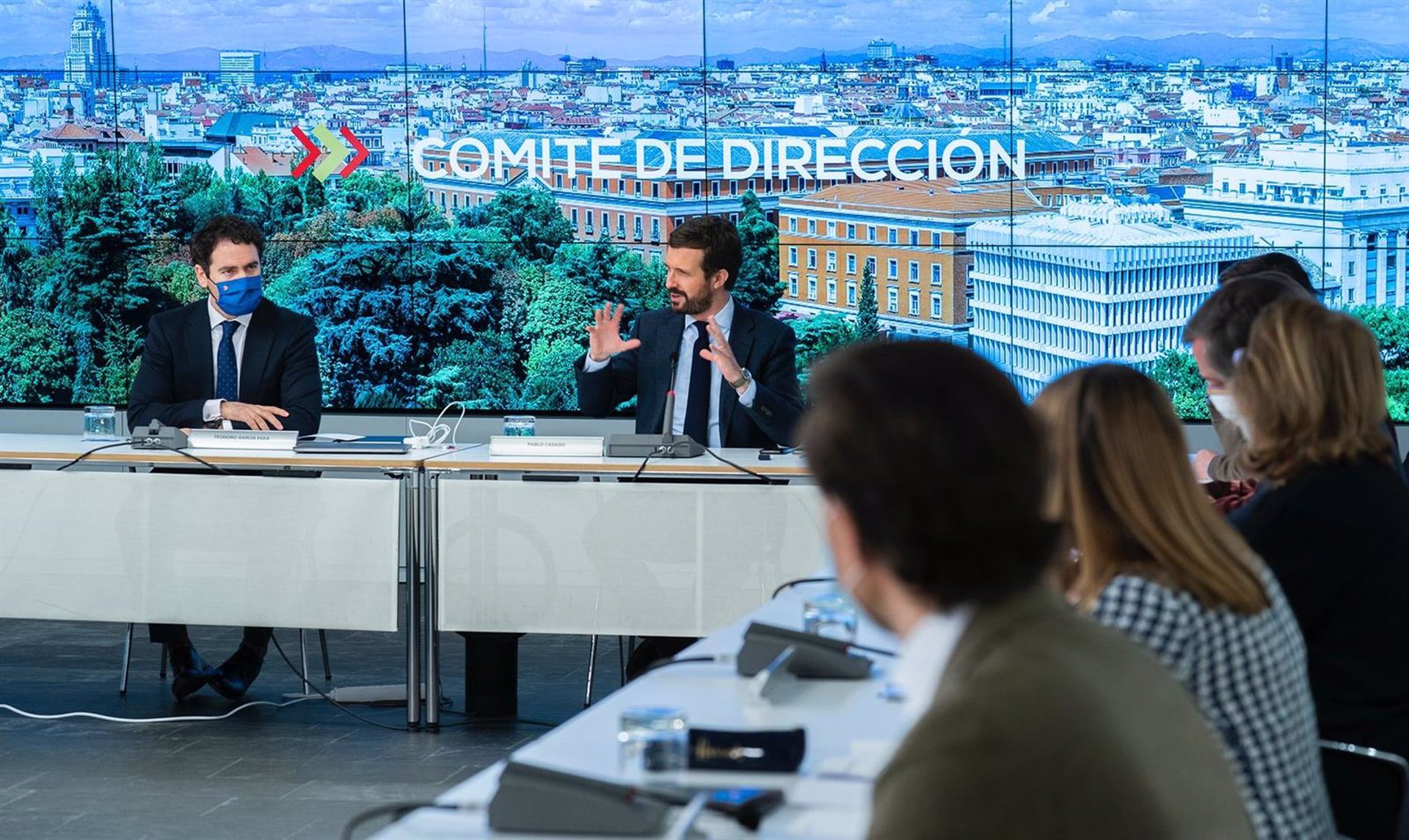 26-02-2021 El líder del PP, Pablo Casado, reúne al comité de dirección del PP para explicar los escollos de la negociación con el PSOE para renovar el CGPJ. En Madrid, a 26 de febrero de 2021.
EUROPA ESPAÑA POLÍTICA
DAVID MUDARRA (PP) | 