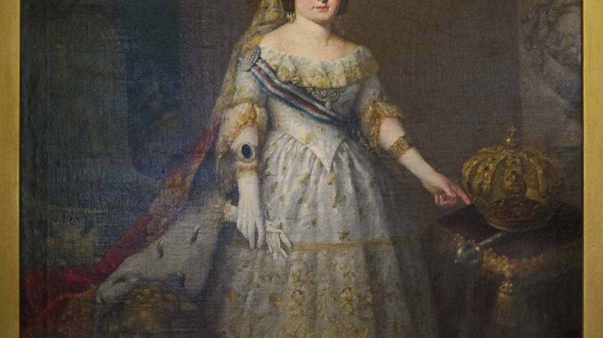 Retrato de Isabel II Reina de España en el Museo Arqueológico Nacional.