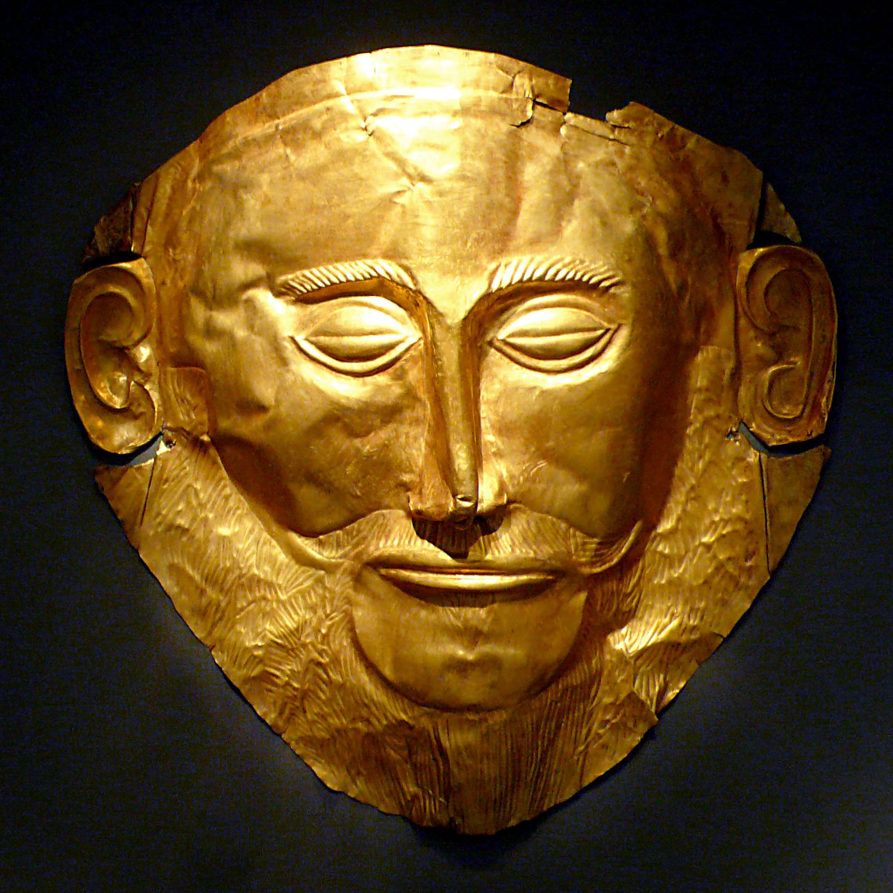 La llamada máscara de Agamenón, descubierta por Heinrich Schliemann. /Museo Arqueológico de Atenas.