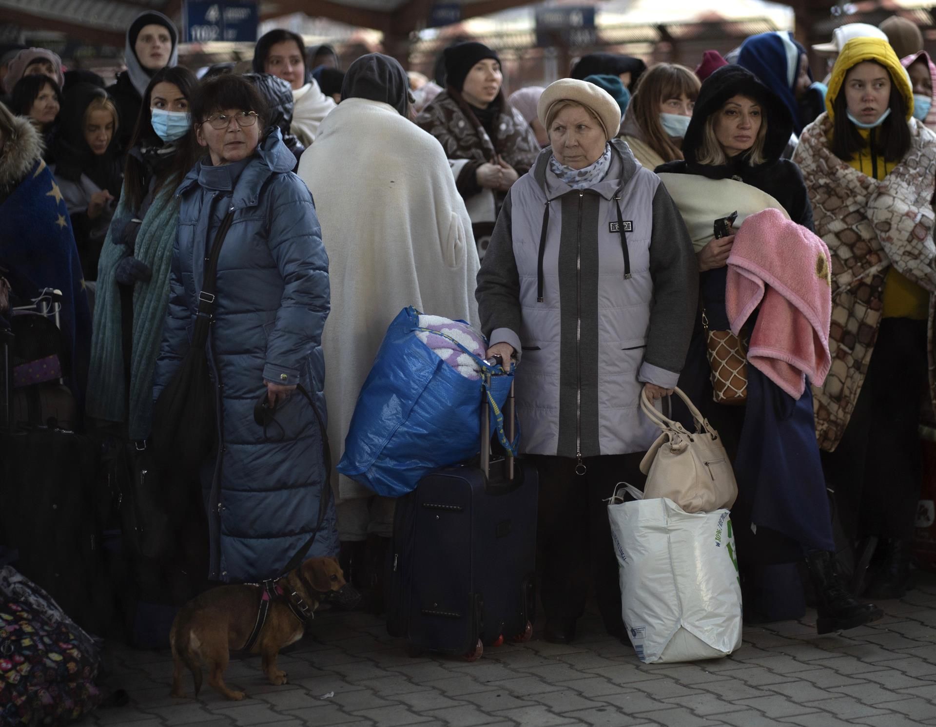 Llegada de refugiados ucranianos a Polonia
