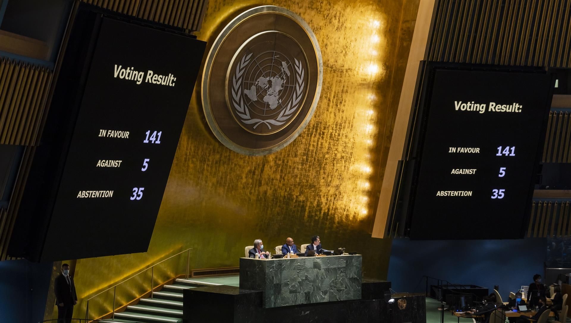 141 países condenan la invasión rusa de Ucrania en la Asamblea General de Naciones Unidas