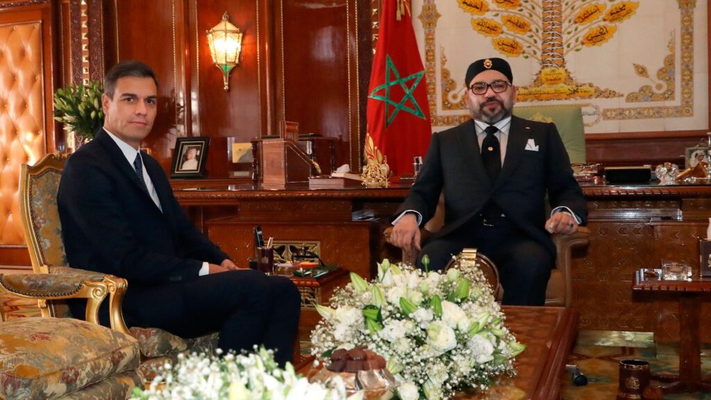 Imagen de archivo de Pedro Sánchez y Mohamed VI en el palacio Real de Marruecos