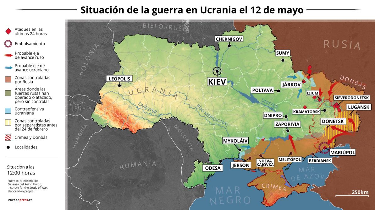 mapa Ucrania