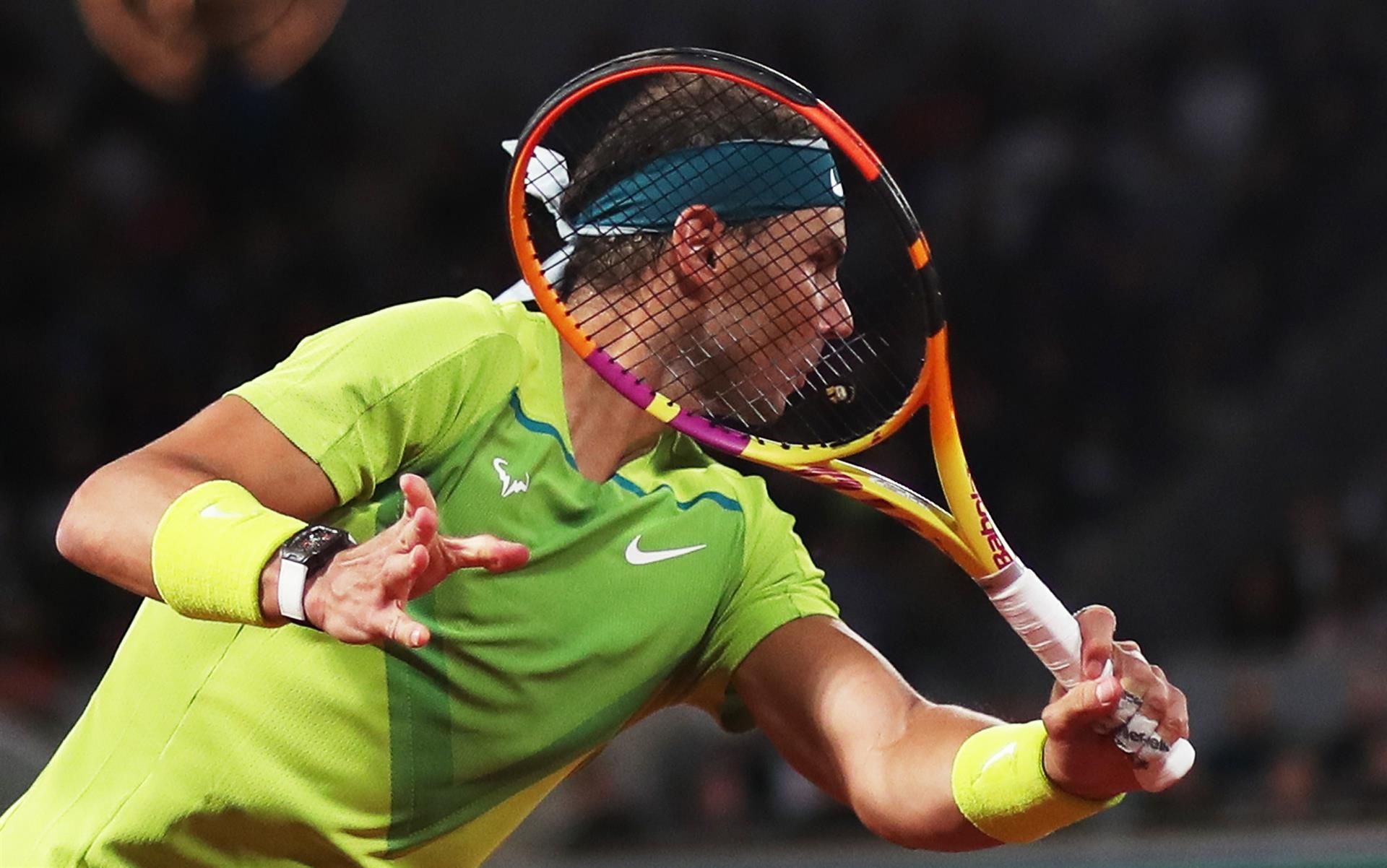 Rafa Nadal, en su partido de Roland Garros contra el francés Moutet