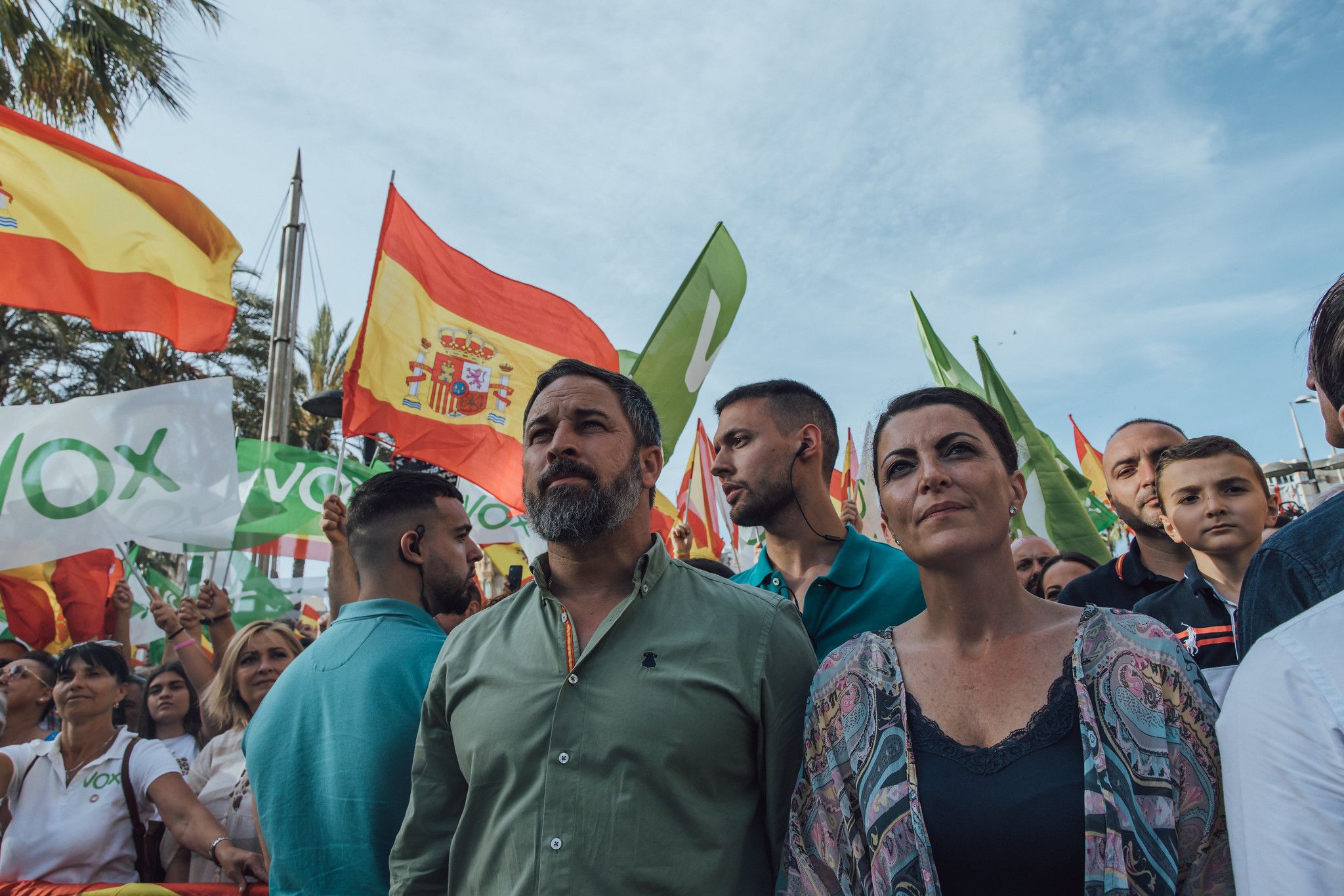Acto de campaña en Andalucía con Santiago Abascal y Macarena Olona