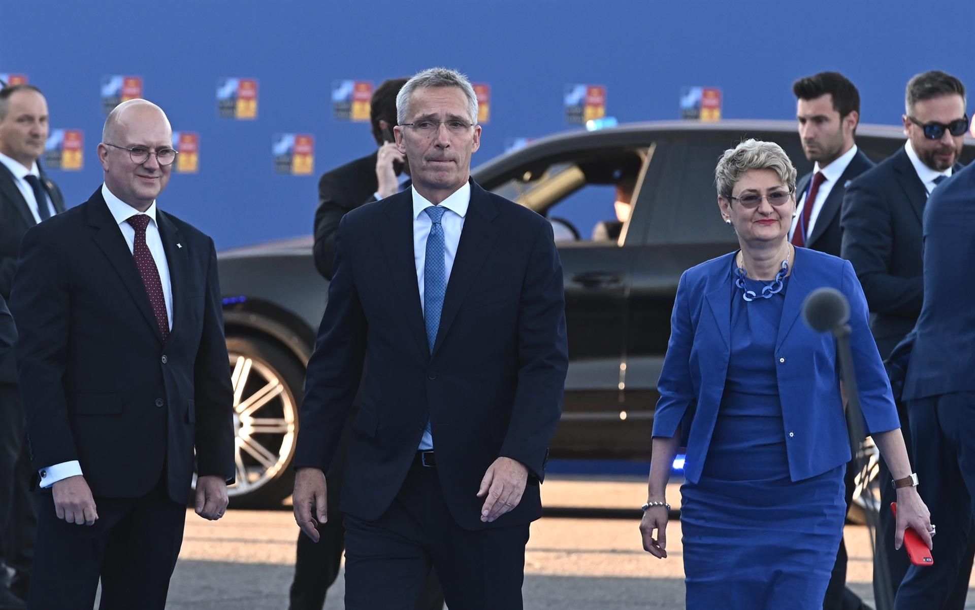 El secretario general de la Alianza Atlántica, Jens Stoltenberg, a su llegada a la primera jornada de la cumbre de la OTAN este miércoles en Ifema