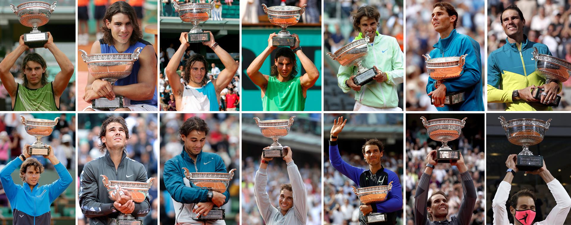 Los 14 títulos de Roland Garros de Nadal