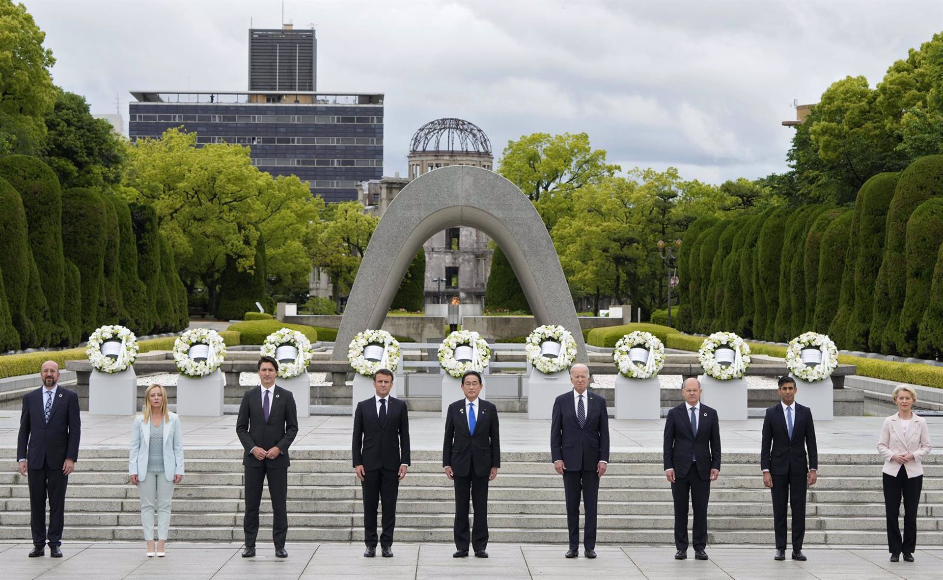 Los líderes del G7 en el museo de Hiroshima