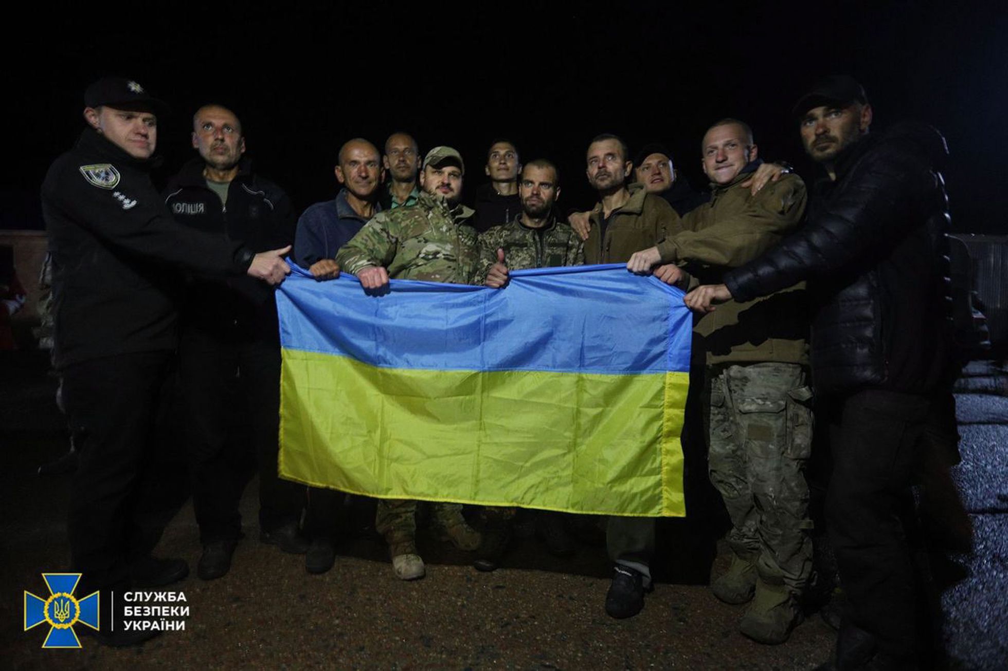 Algunos de los soldados ucranianos liberados