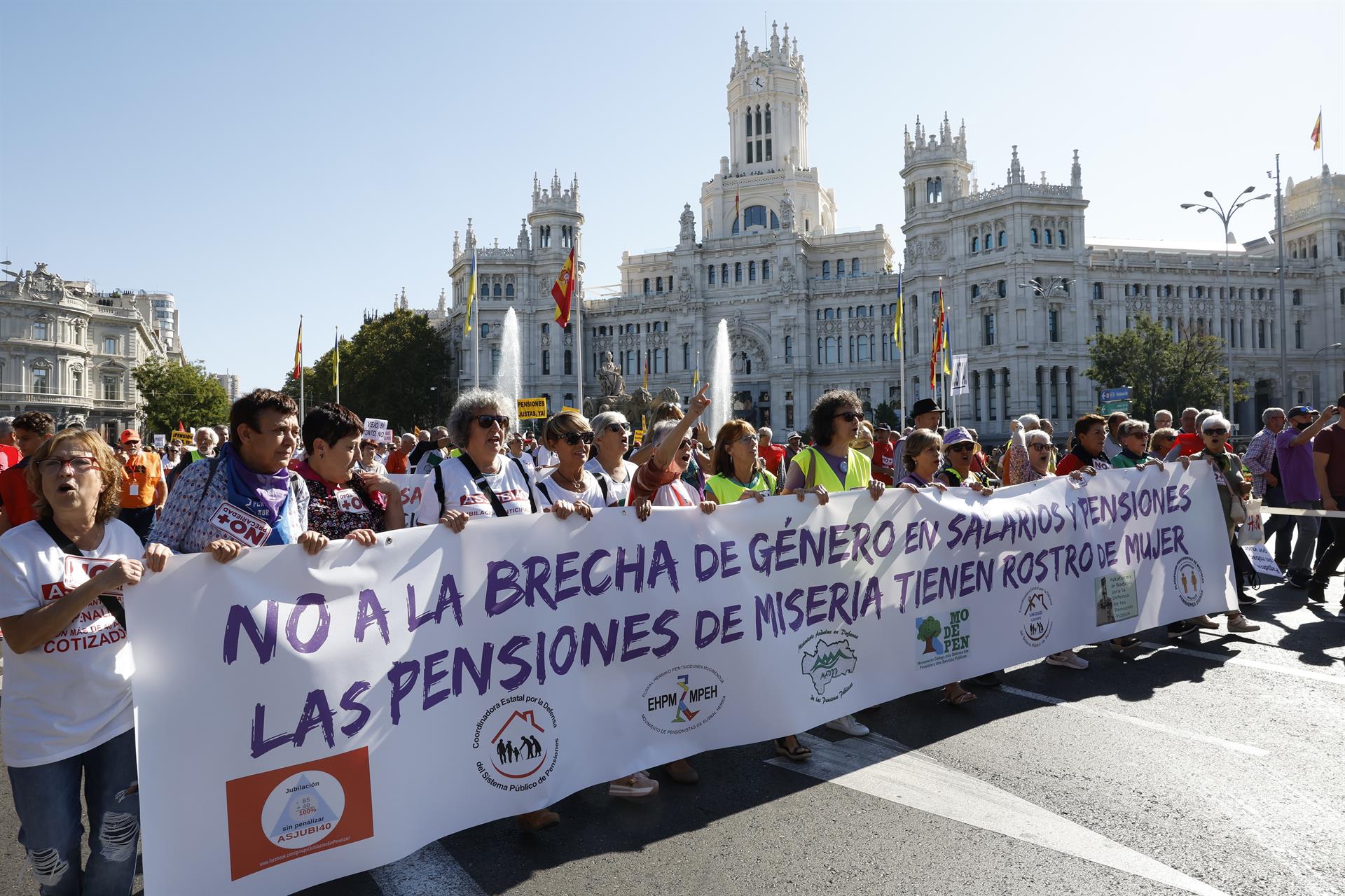 Pensionistas en Madrid.
