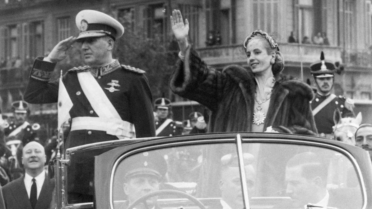 Juan Domingo Perón y su esposa