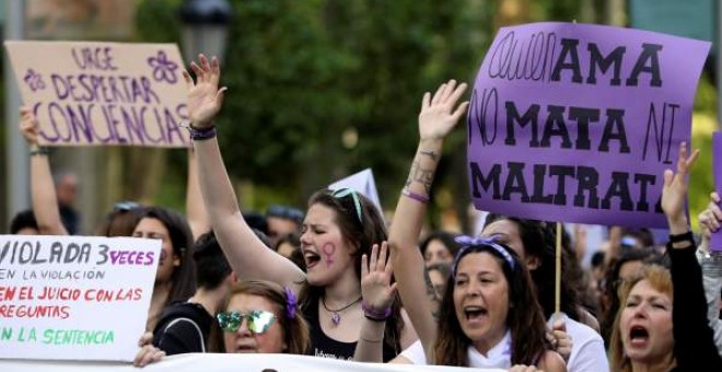 Imagen de archivo de una manifestación feminista en protesta por la sentencia de La Manada en el centro de Madrid