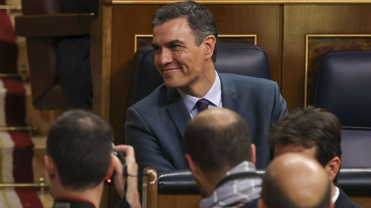 El presidente del Gobierno, Pedro Sánchez, durante la última jornada de debate y votación de los Presupuestos en el pleno del Congreso