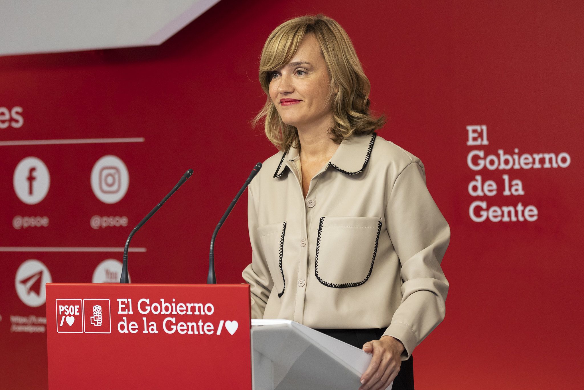 La portavoz del PSOE, Pilar Alegría