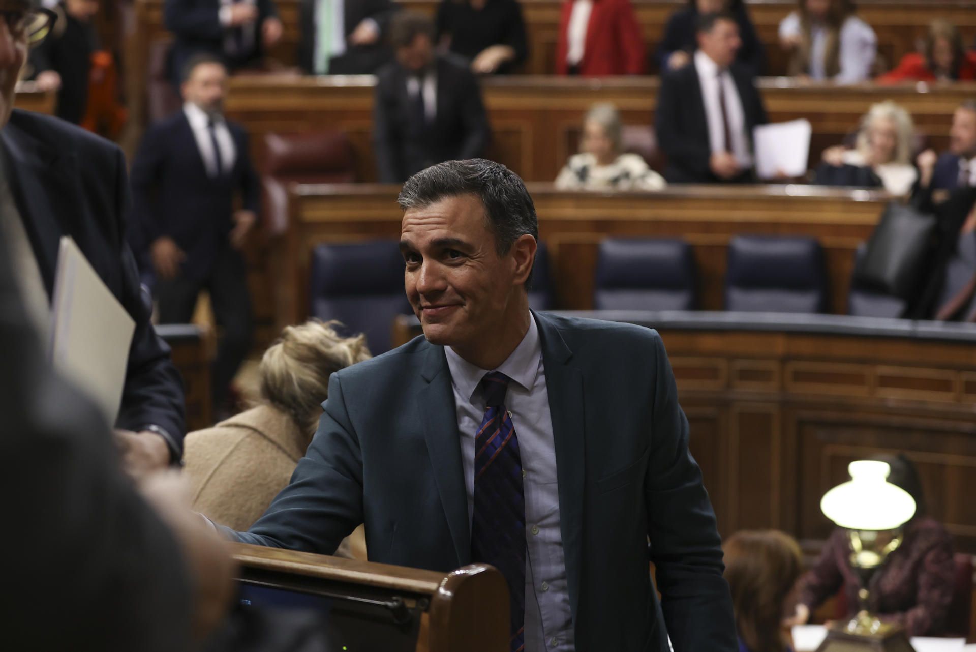 El presidente del Gobierno, Pedro Sánchez, tras la aprobación del proyecto de los PGE para 2023 el jueves en el Congreso