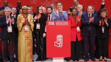 Pedro Sánchez en la clausura del congreso de la Internacional Socialista
