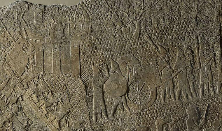 Relieves con escenas del saqueo de Laquis procedentes del Palacio del Suroeste de Sennaqueriben Nínive, 700-692 a.n.e.
