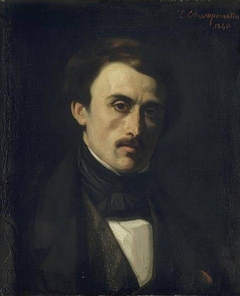 Retrato de Paul-Émile Botta hecho por Charles-Émile-Callande de Champmartin, 1840.