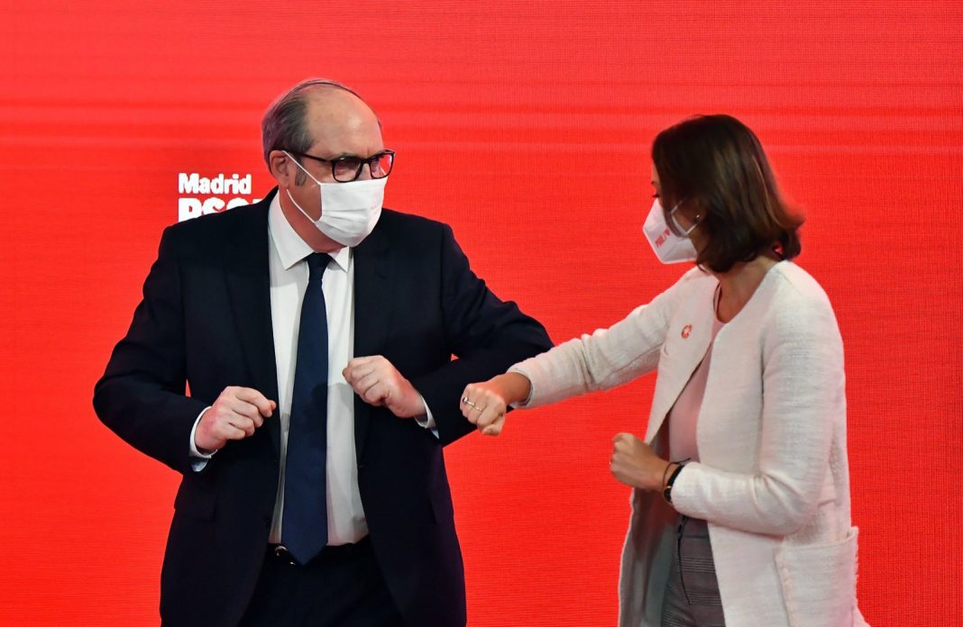 El candidato del PSOE a la Comunidad de Madrid en 2021, Ángel Gabilondo, y Reyes Maroto