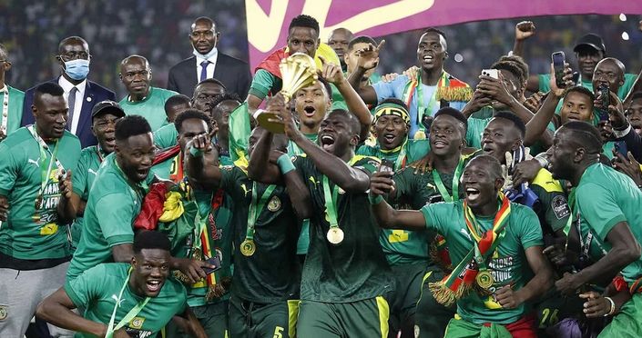 Senegal, celebrando su título de la Copa de África