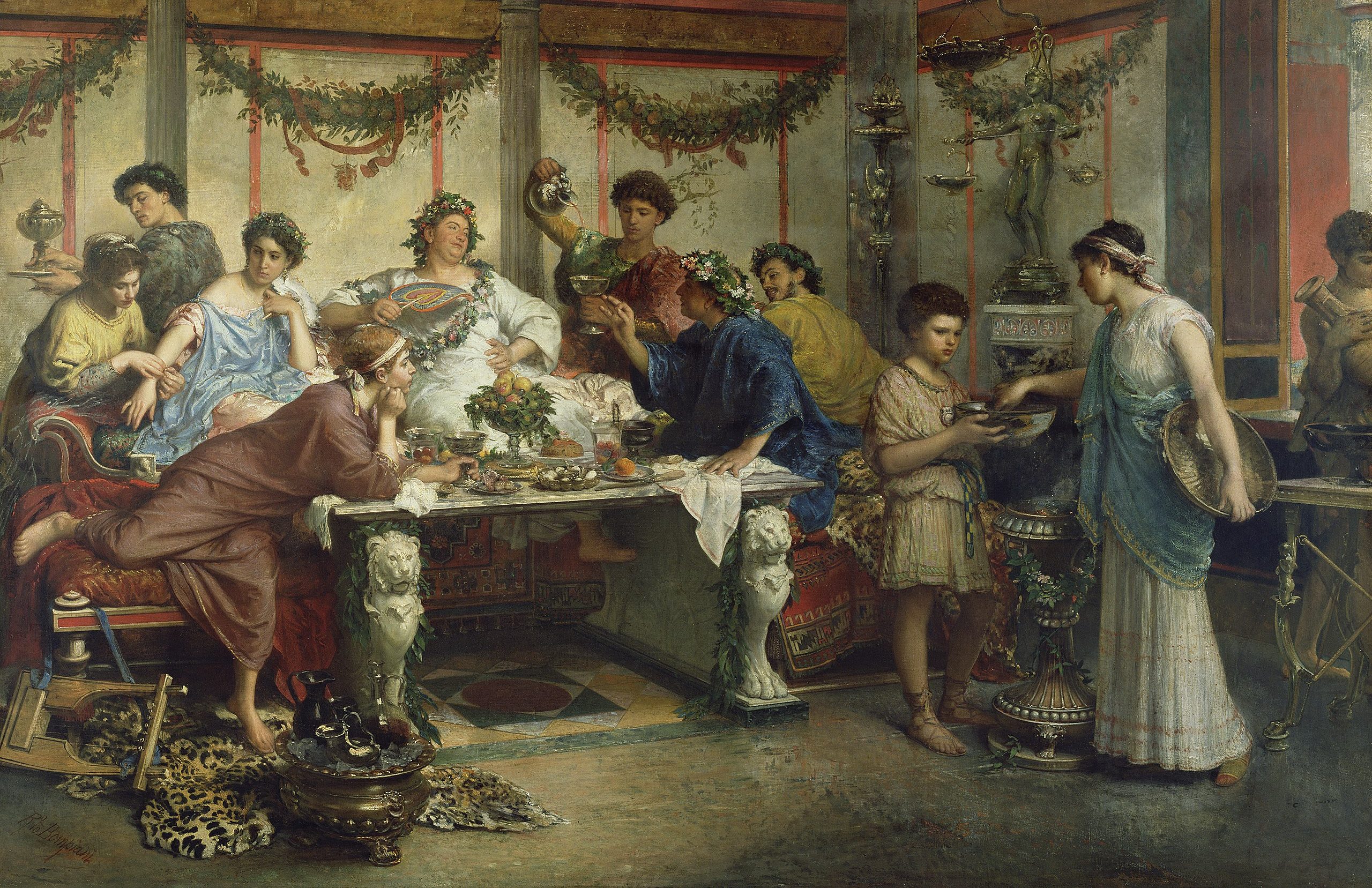 Un banquete romano, de Roberto Bompiani.