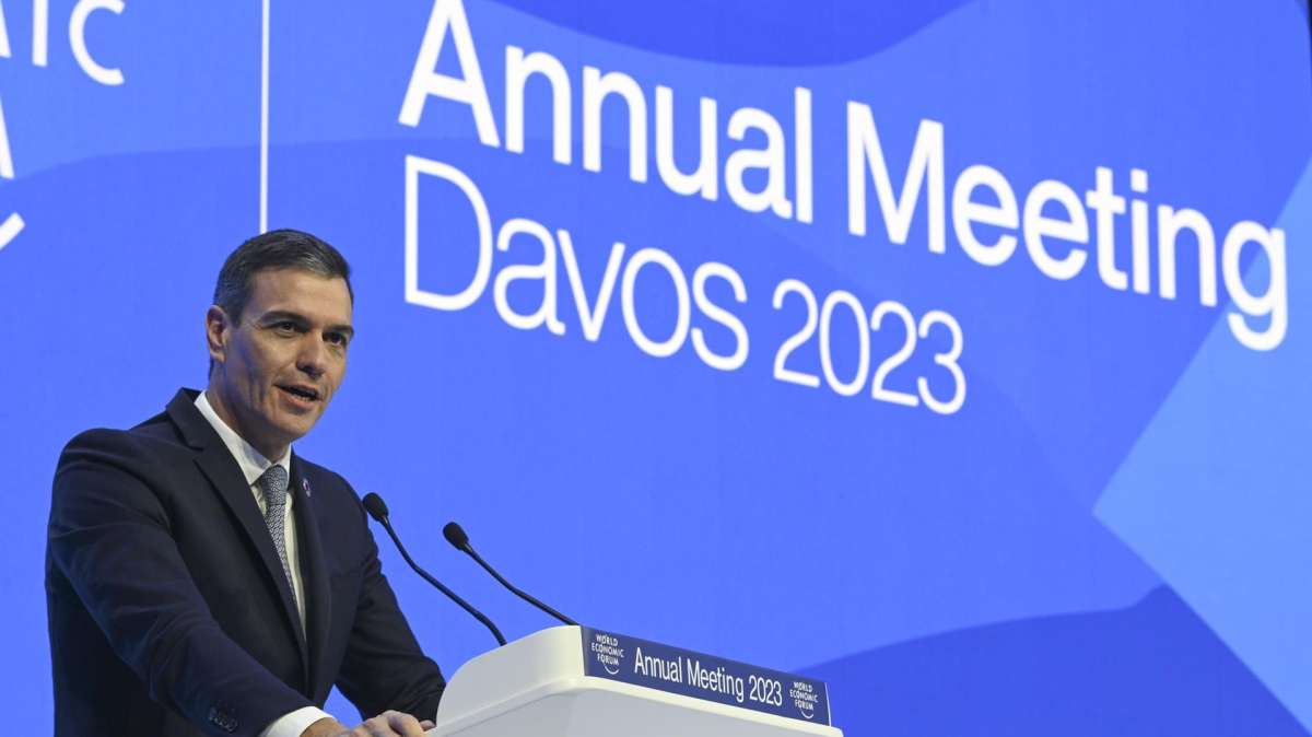El presidente del Gobierno, Pedro Sánchez, este martes en el Foro de Davos.