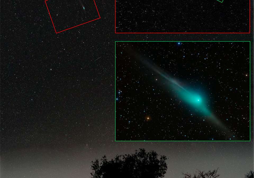 Una fotografía de la vista triple del cometa ZTF de dos extremeños, imagen del día de la NASA