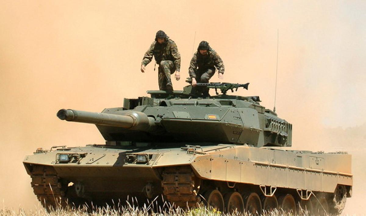 Un tanque Leopard del Ejército español.