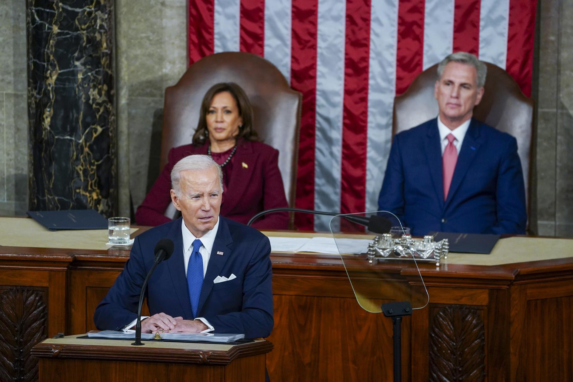El presidente de EEUU, Joe Biden, durante el discurso del Estado de la Unión.