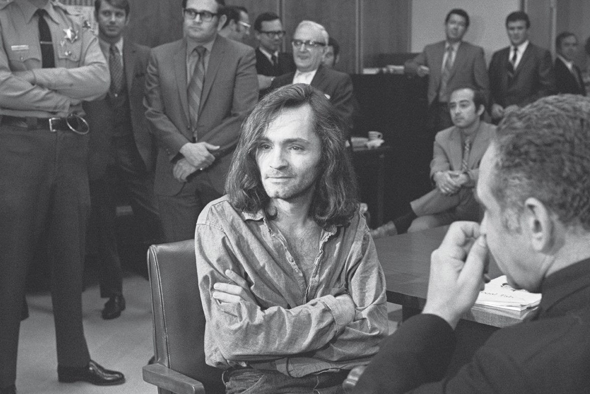 Charles Manson durante el juicio.