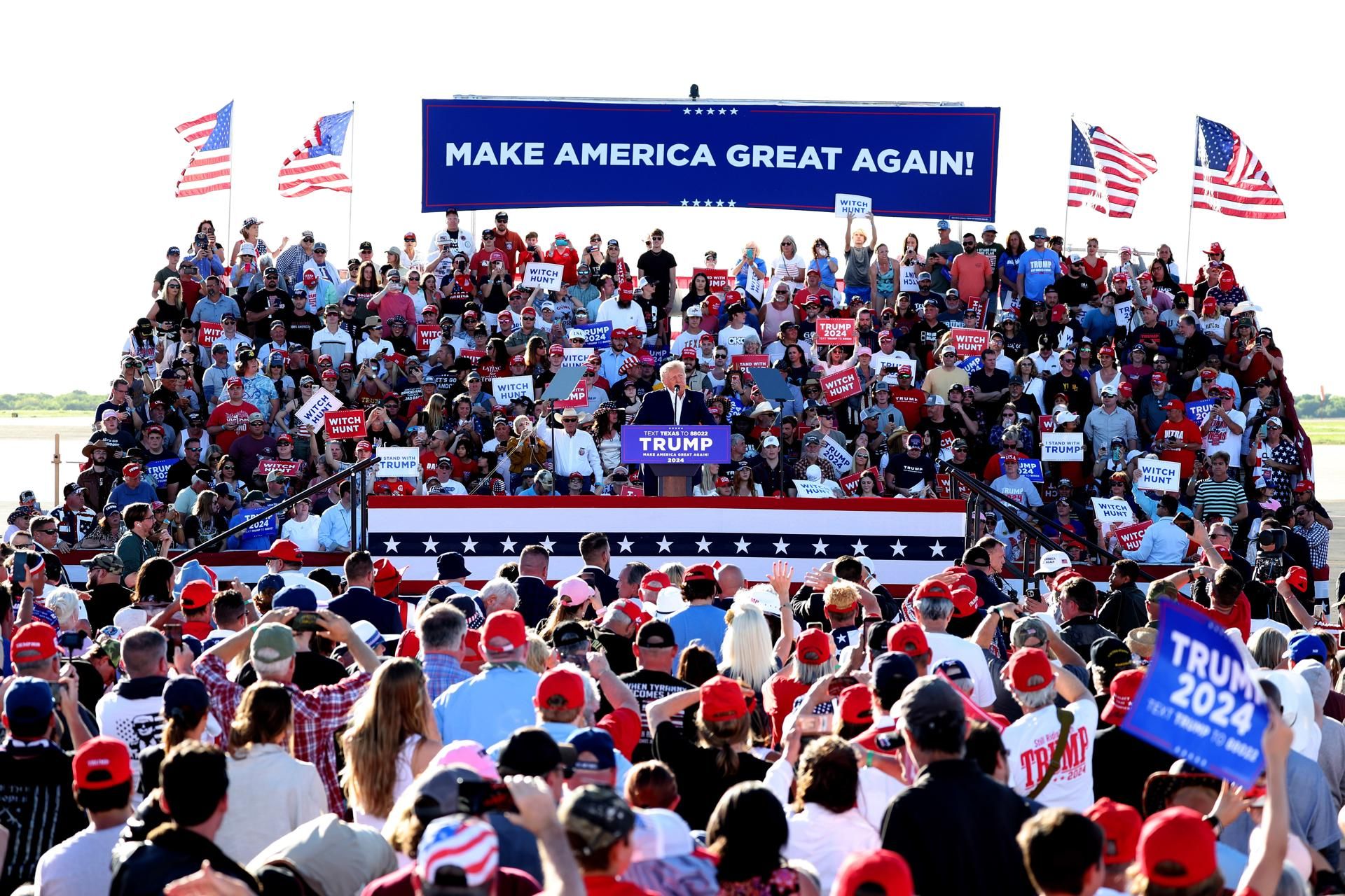 Donald Trump durante un acto en Waco, Texas.