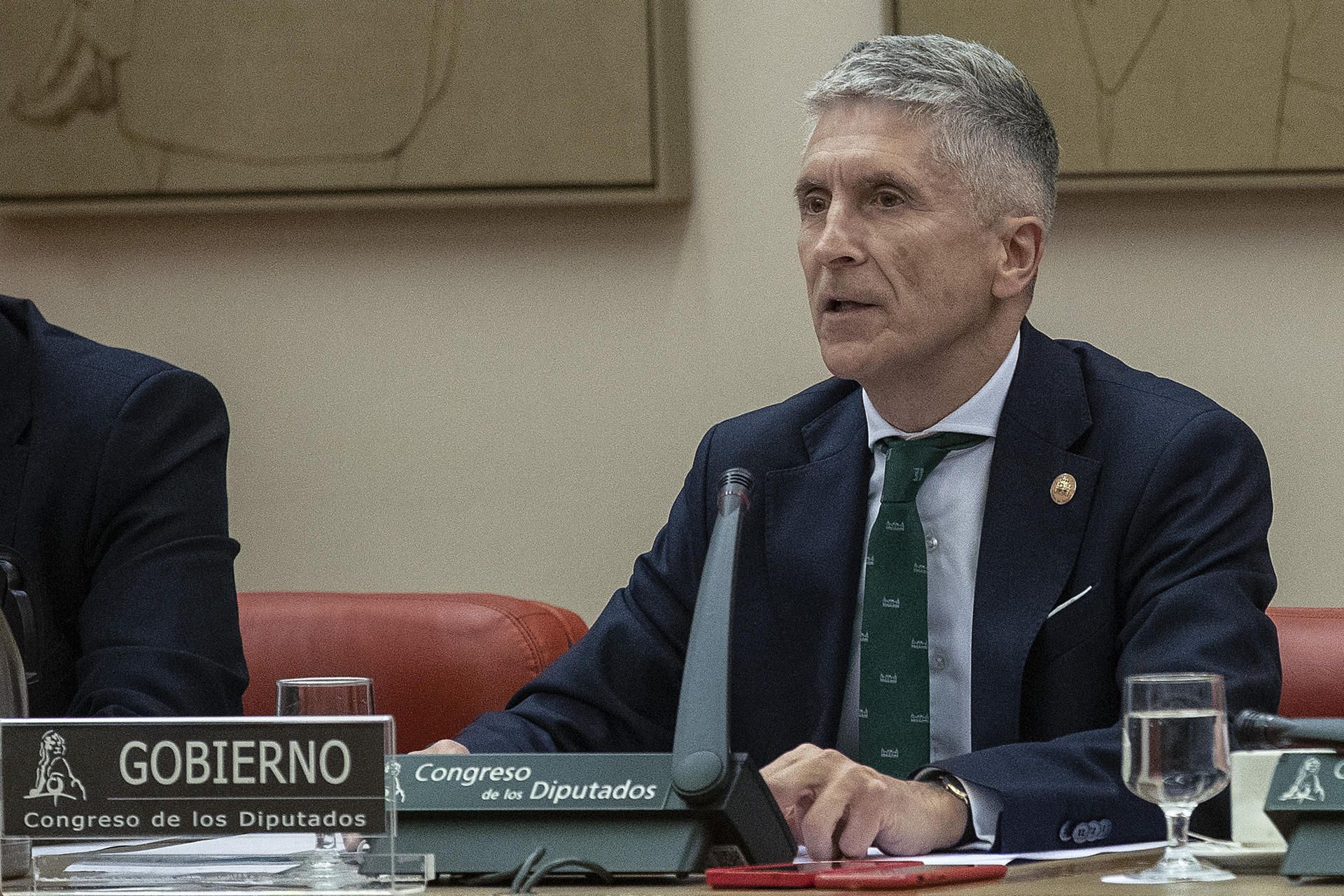 El ministro del Interior, Fernando Grande-Marlaska, comparece este lunes en la Comisión de Interior del Congreso.