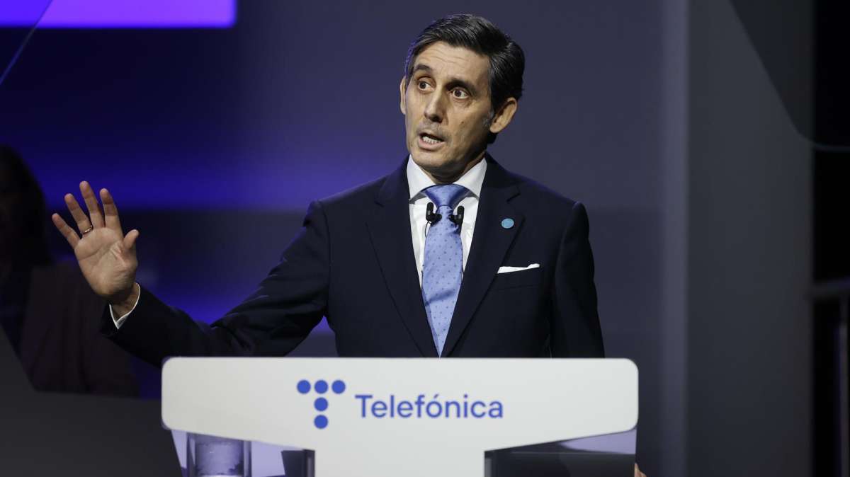 El presidente de Telefónica, José María Álvarez Pallete, durante la Junta General de Accionistas de Telefónica.