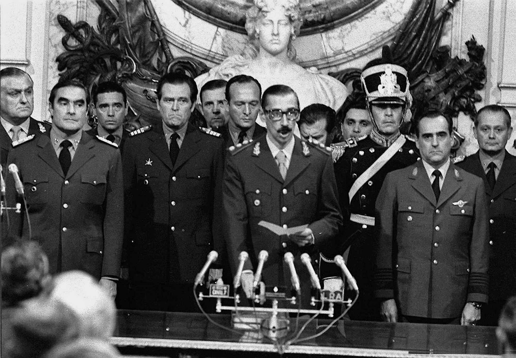 Jorge Rafael Videla y el resto de militares que dieron el golpe del 24 de marzo de 1976 en Argentina.